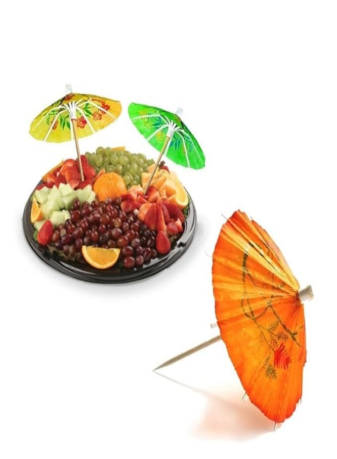 Unify EcoHomes 50 Pieces Umbrella Toothpick | Tropical Hawaiian Topper | Wooden Bamboo Luau Sticks | Cocktail Decorative | Snack Cakes Fruit Bar Café Home Party Supplies - Image 1